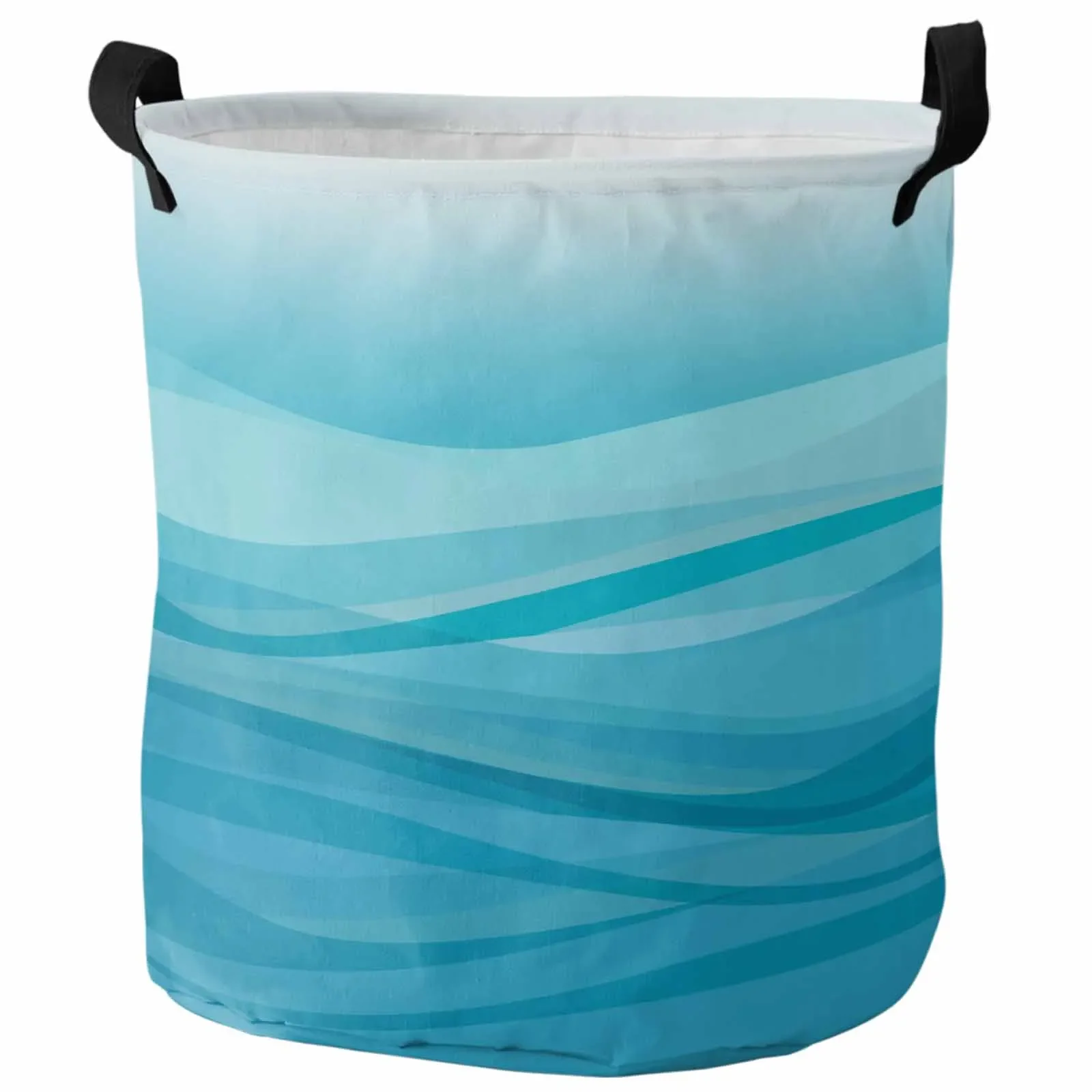 Gradient Water Ripple Water  Laundry Basket Portable Foldable Household Laundry Storage Bag Oxford Cloth Dirty Clothes Basket