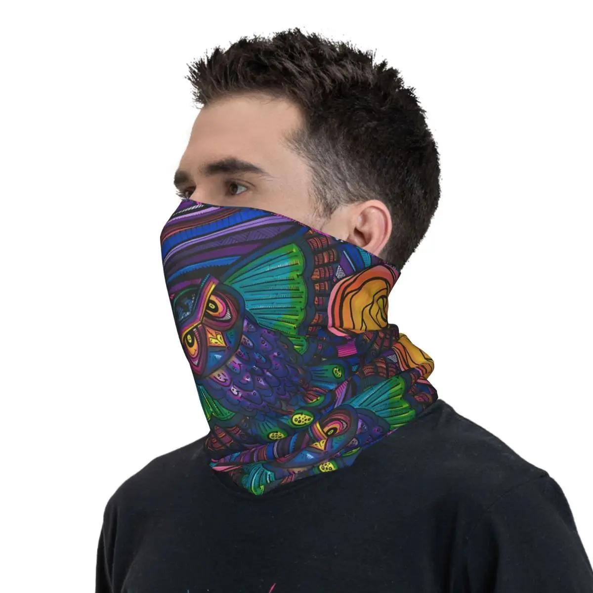Owl Scarf Neckerchief Neck Face Mask Polyester