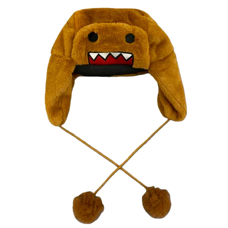 Domo Kun Plush Winter Hat Ushanka Gorras Brown Cap Fashion Cute Anime Warm Hats for Women