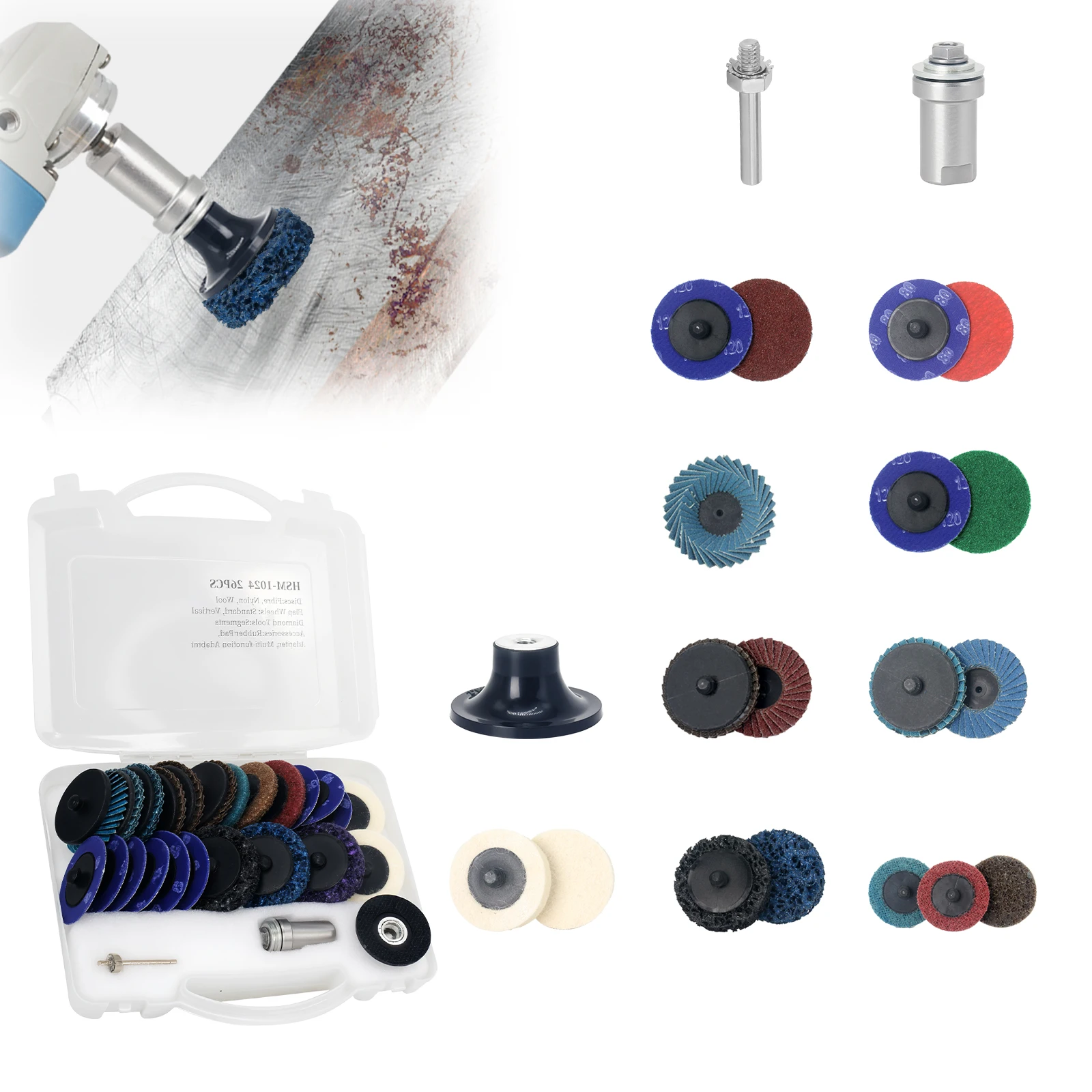 Suitable for Milwaukee Dewalt  Sanding Rust Removal Rapid Swap Sanding & Polishing Disc Kit Fits Drill M14 Angle Grinder