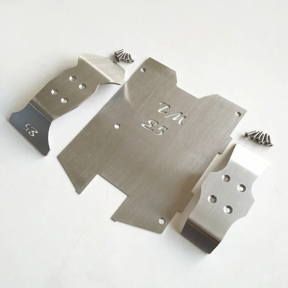 3 Stück Edelstahl Chassis Schutzfolie Rüstung Unterfahrschutz für 1/10 RC Team Magic TM E5