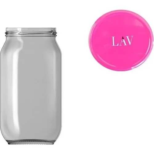 Lava Glass Jar With Lid 1000 cc Canned 12 Pcs