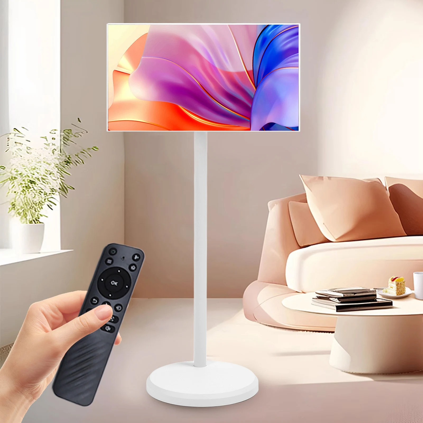 

Rolling TV 21.5 Inch Rotatable Portable Mobile TV BT Phone Screen Casting Wireless Fidelity for Live Streaming