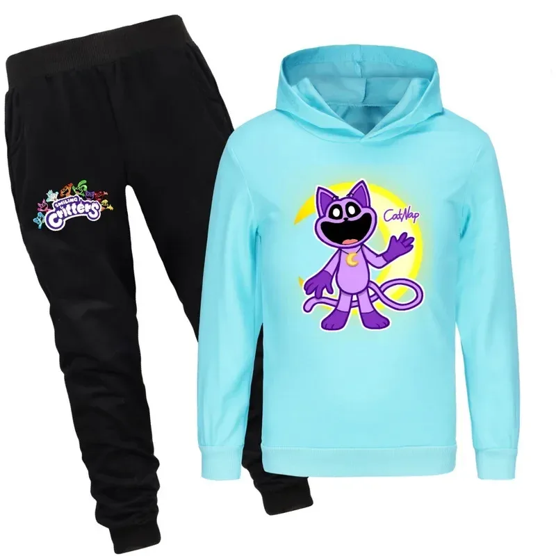 Smiling Critters Clothing Sets Children 1-16Yrs Suit Boys Tracksuits Kids Brand Sport Suits Cat Nap Hoodies Tops  Pants 2pcs Set