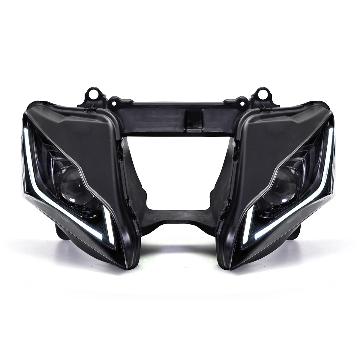 

1X Полностью светодиодная передняя фара в сборе для Kawasaki Ninja ZX10R ZX-10R 2011-2015 с оптическим волокном, мотоциклетная фара DRL, в наличии на складе в США