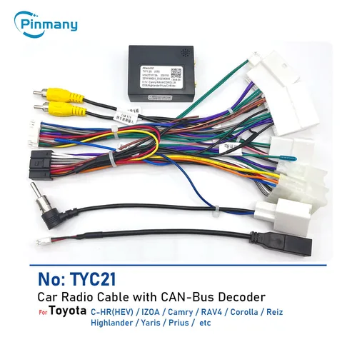 Cable de Radio para coche TYC21, arnés de cables con decodificador JBL CAN Bus para Toyota Sienna Hilux Camry C-HR Yaris RAV4 Corolla Prado Avalon