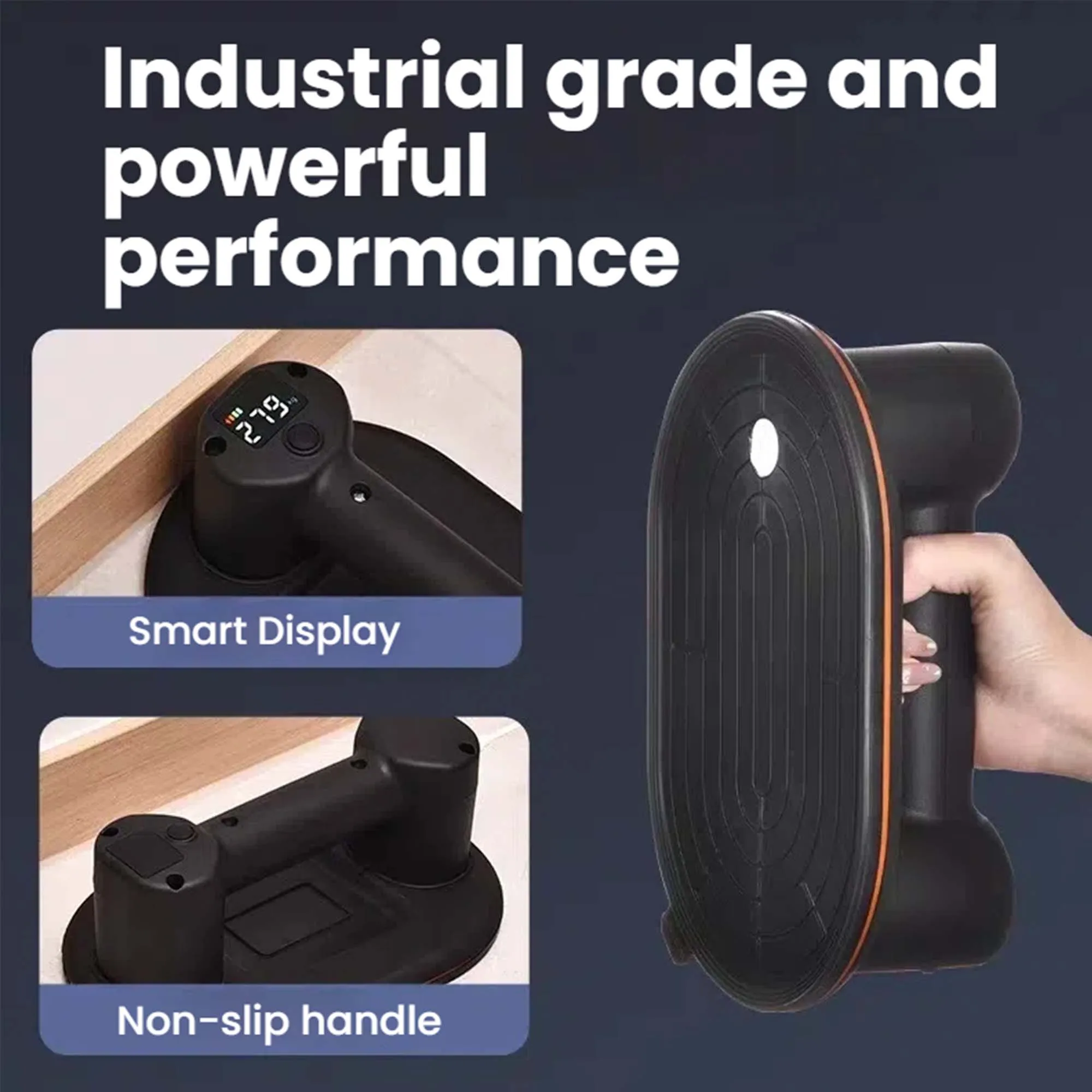 Intelligent Display Industrial Grade Electric Vacuum Suction Cup 300KG Load Heavy Duty Granite Tile Glass Lifter