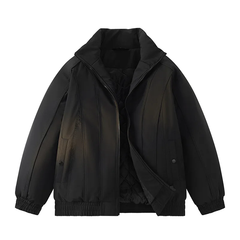 

Yusi мужская новая зимняя куртка с воротником-стойкой в американском стиле, модная короткая куртка с хлопковой подкладкой, теплое зимнее пальто