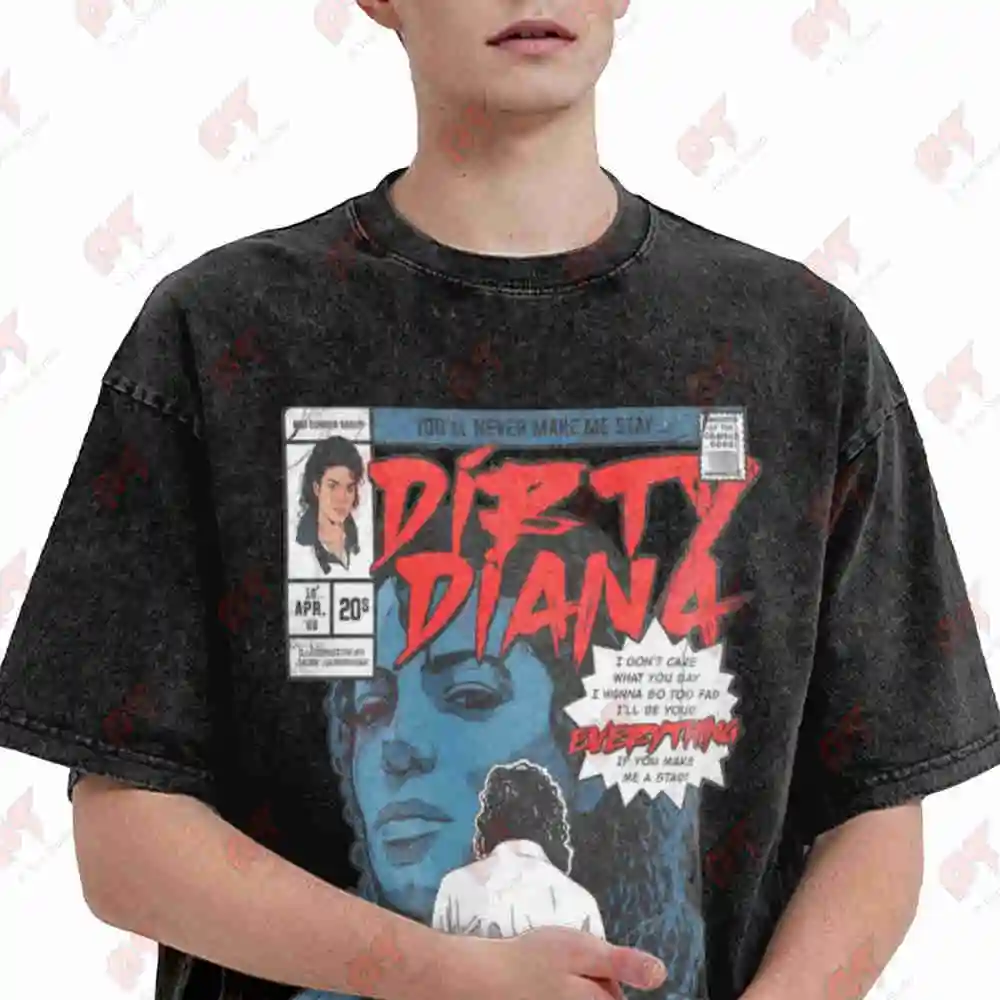 Dirty Diana 88 Comic Vintage Washed Tee Pure Cotton T-Shirt