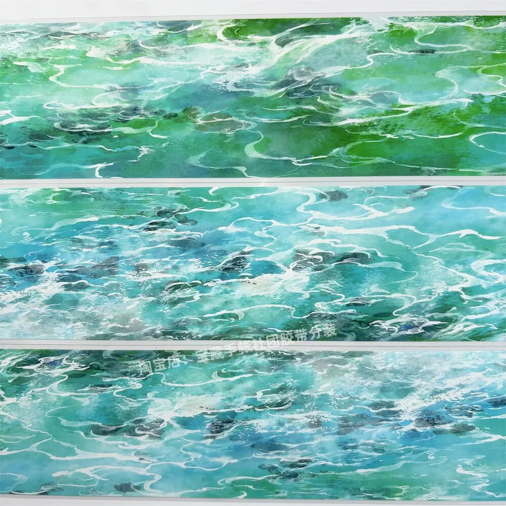 

Journal Washi Pet Tape Flowing Water Gurgling Zero Stream Water Blue Pan PET Scrapbooking Collage Sticker Card Making