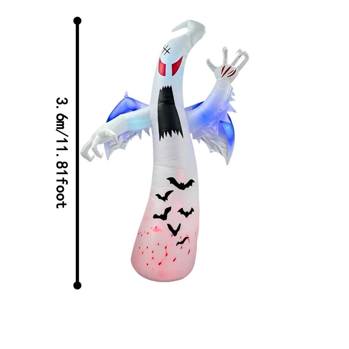 Halloween Large Wing Ghost Outdoor Holiday Decorations LED Inflatable Model For Backyard Garden Halloween Party Decor