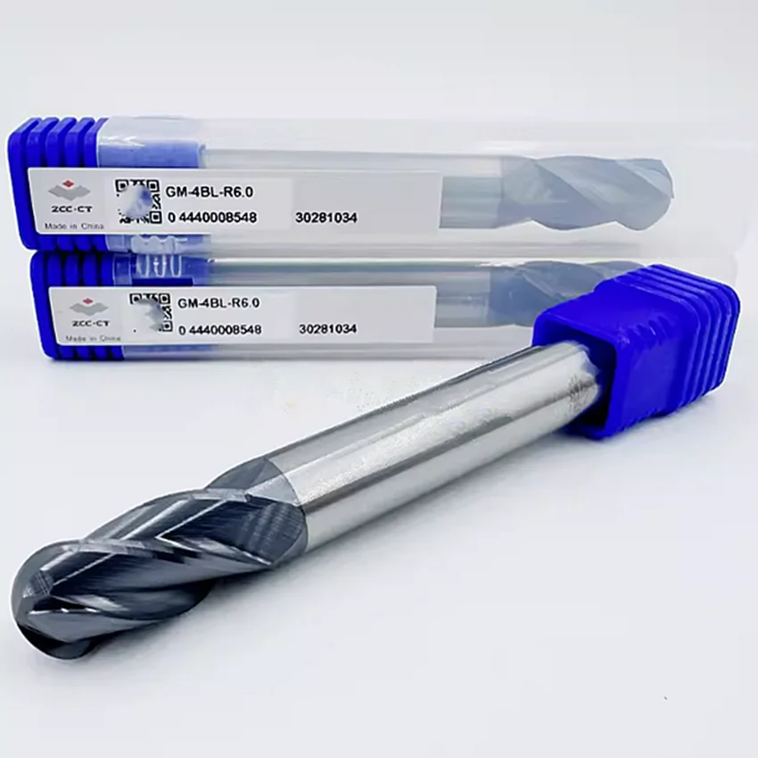 

GM-4BL-R6.0 ZCC.CT GM-4BL Four blade long shank ball end mill D12.0R6.0*12*24*100 4T ball nose end mill 4 Flutes Ball End Mills