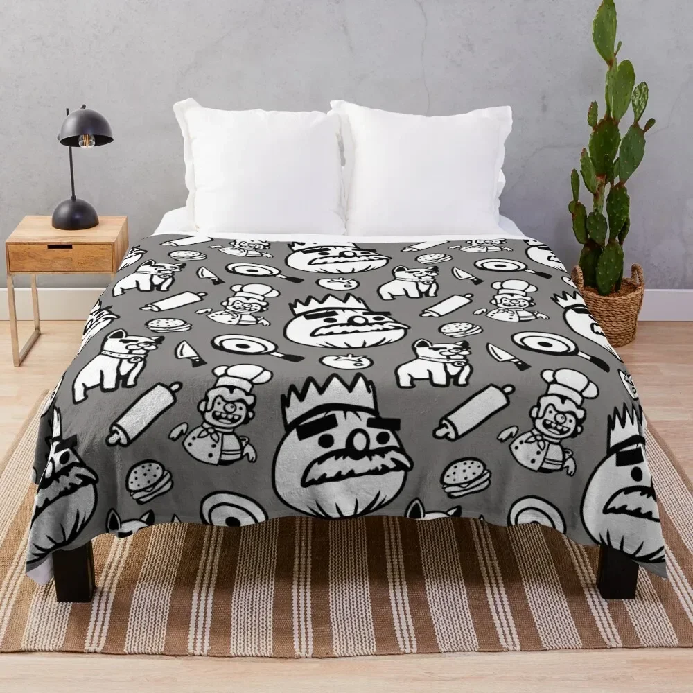 Overcooked Pattern Throw Blanket Furry For Sofa Thin Blankets