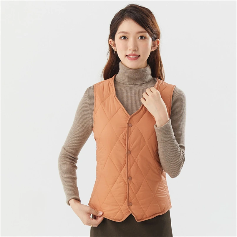 Women's Winter Short Coats Vests Jackets Sleeveless Solid Thicken Cardigan Padded Cotton Waistcoat Fashion Warm New Female Coats