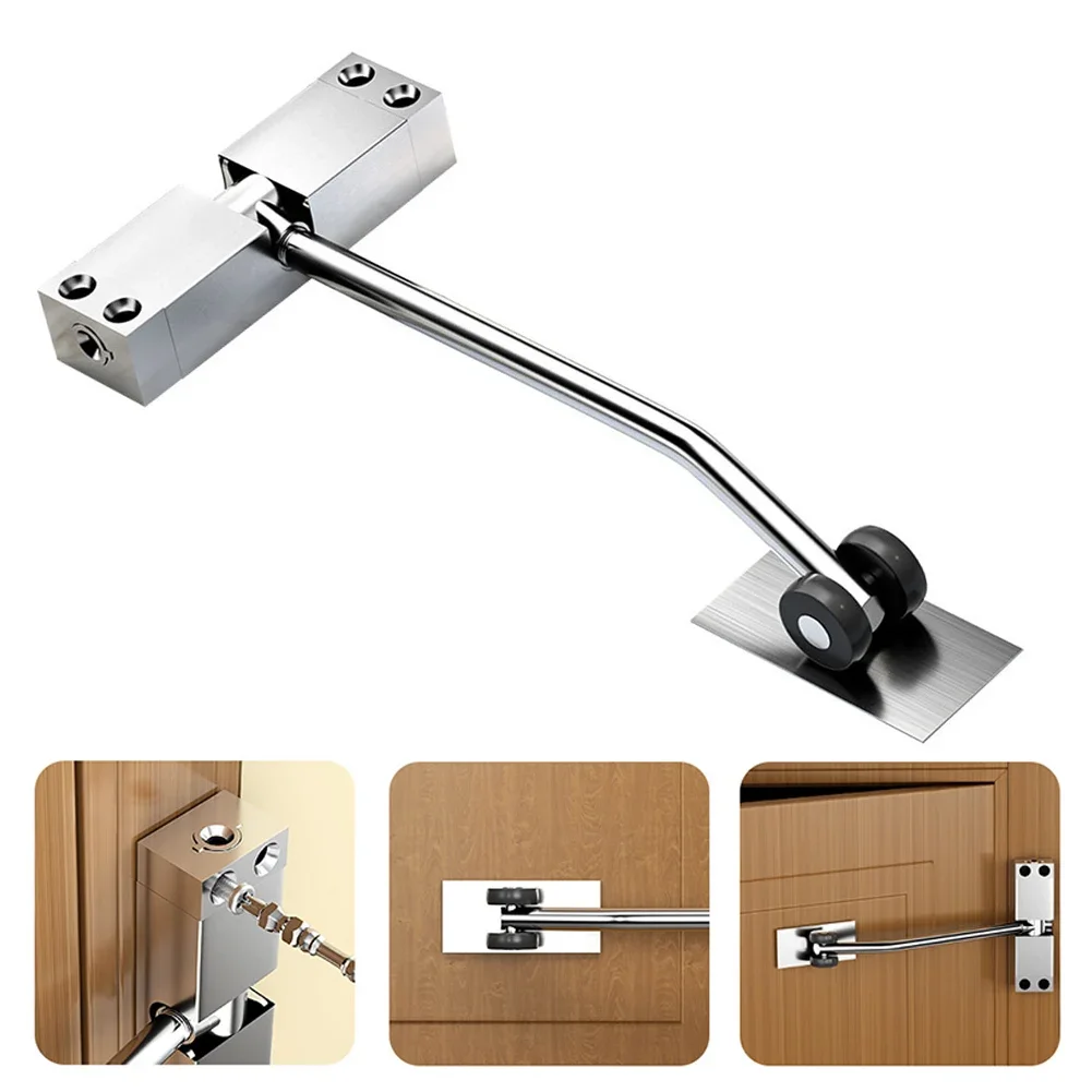 Stainless Steel Door Closer  Automatic Buffer Rebound Door Closer Adjustable Door Closing Device Furniture Door Hardware