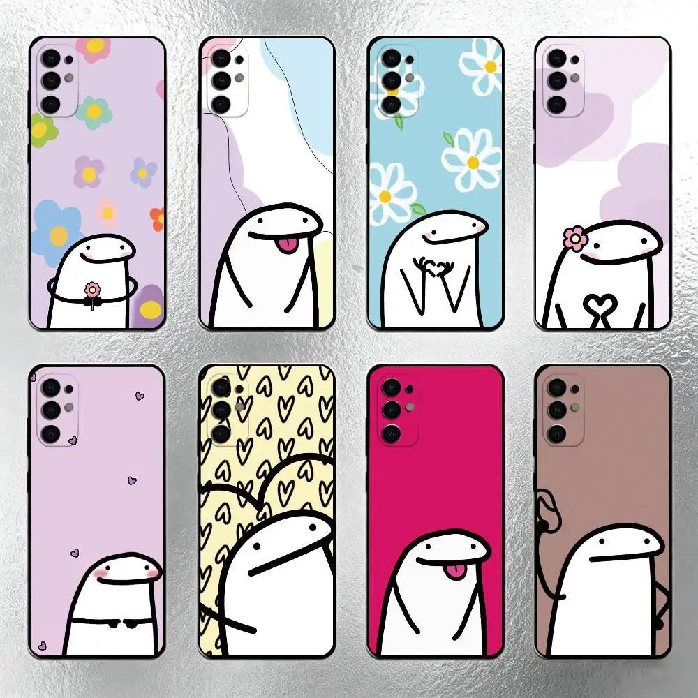 Funda Divertida para Celular con Diseño de Flor para Samsung S25, S24, S21, S22, S23, S30, Ultra, S20, Plus, Fe, Lite, Note, 10, Color Negro