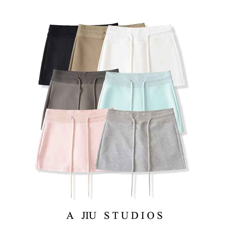 

American Sles ort A-Line SkirtFor WomenLow Waist Anti Exposure Bodycon ortsStreetwearFaion Summer 2025 Pure Color