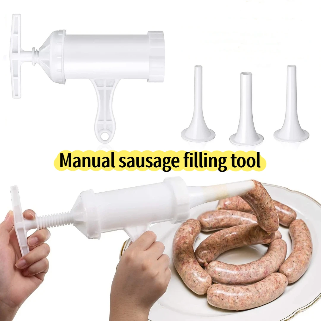 

Sausage sausage filling tool, manual meat plastic filling funnel tube, manually operated food grinder making machine