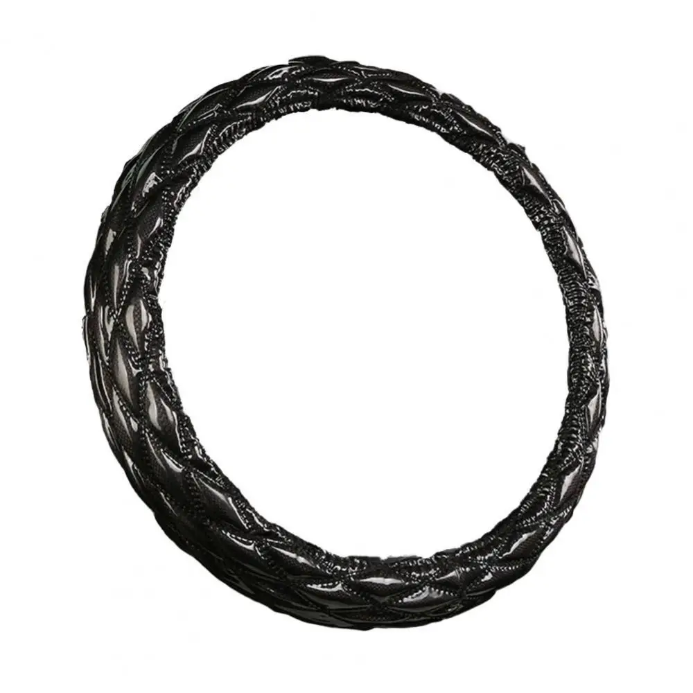 

Universal Car Steering Wheel Cover 38cm 3D Rhombus Auto Steering Wheel Protector PU Leather Anti Slip Car Interior Accessories