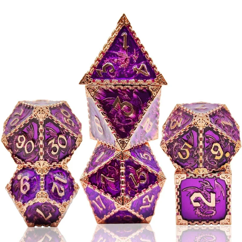 New ForDND Dice Metal Polyhedral D&D Dice for Dungeon and Dragon MTG RPG Roll Playing Game D20 D12 D10 D% D8 D6 D4 D+D Dice Set