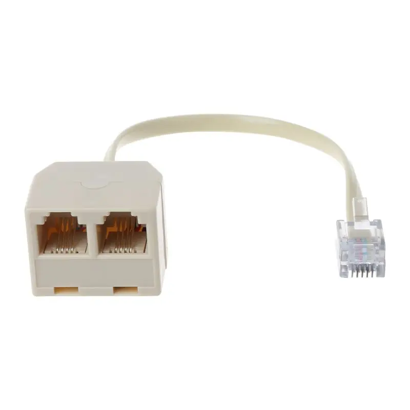 RJ11 do podwójnego gniazda RJ11 żeński Port Splitter, wtyczka RJ11 do 2 Adapter gniazda Jack przewód telefoniczny Cat3 6 p4c złącze 1 do 2