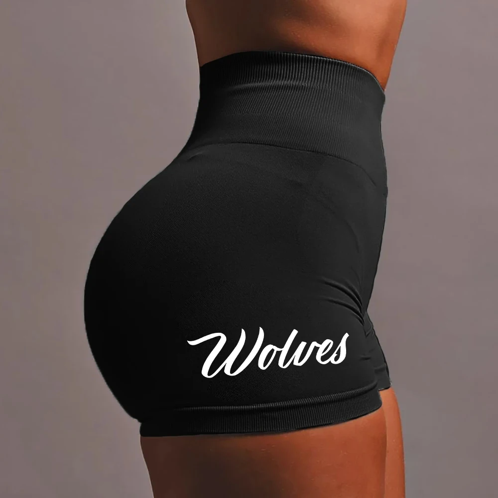 She darc shorts mujer esportes calças de ginásio push up cabeça lobo fitness feminino magro inferior correndo yoga sexy apertado esporte shorts