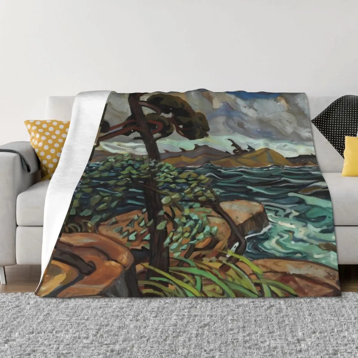 

Arthur Lismer, A September Gale, Georgian Bay Throw Blanket decorative Stuffeds Sofa Throw Loose Blankets