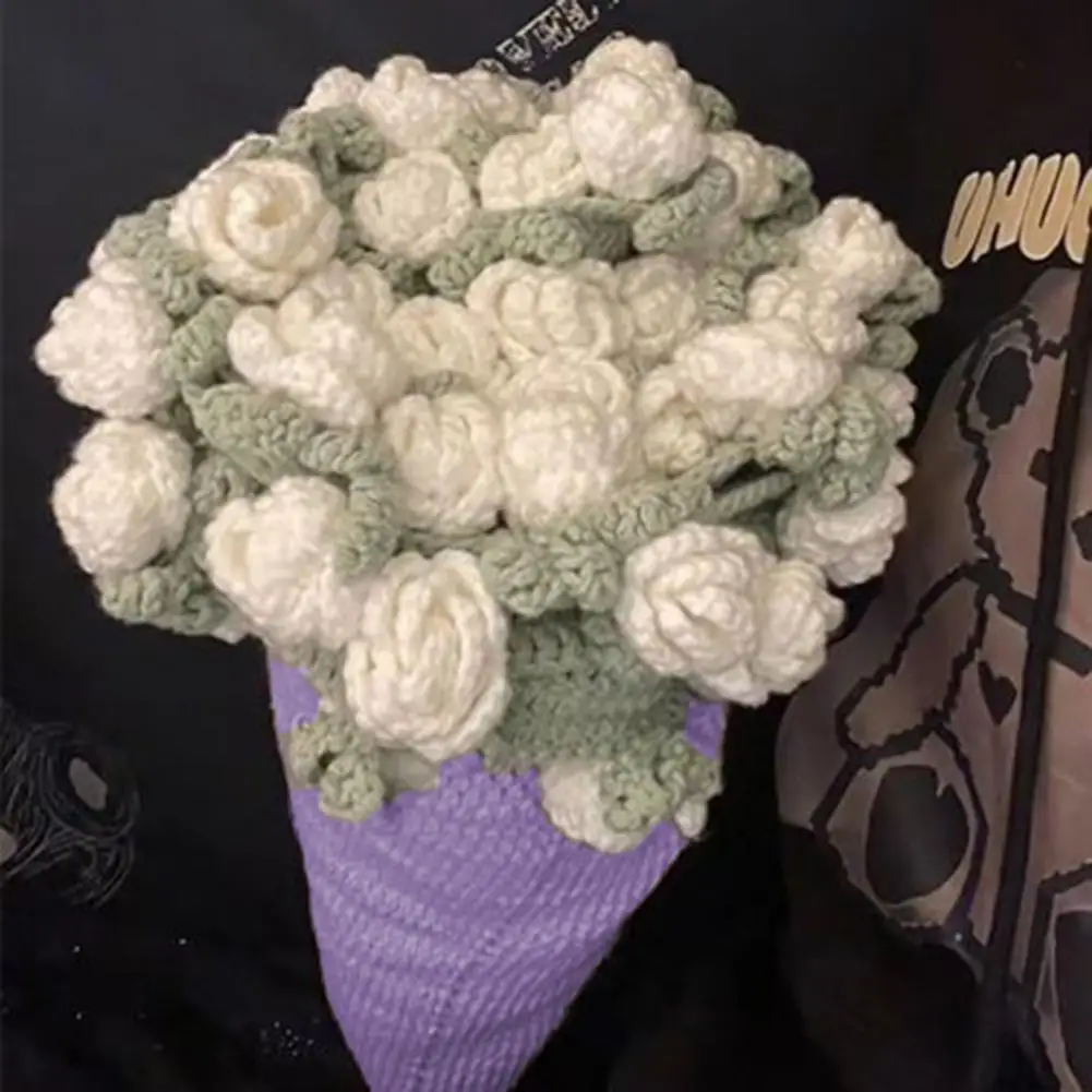 Diy Bouquet Blanket Floral Patterned Throw Diy Crochet Flower Blanket Kit Rose Bouquet Throw Craft Set Soft Knitted for Mother's