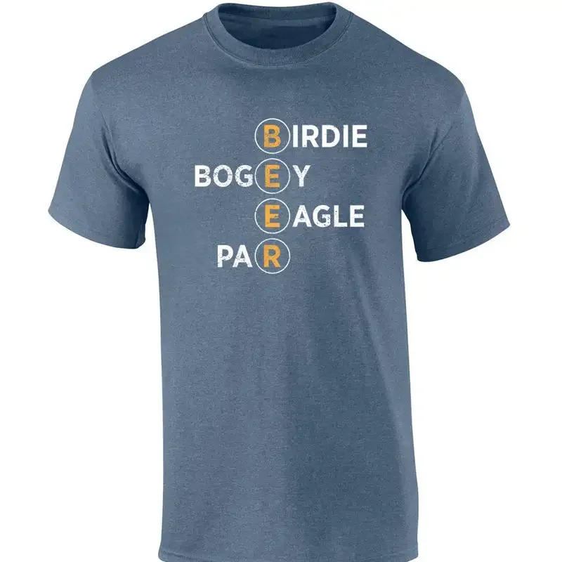 Mens Funny Humorous Beer Circles Birdie Bogey Eagle Par Mens Short Sleeve T shirt