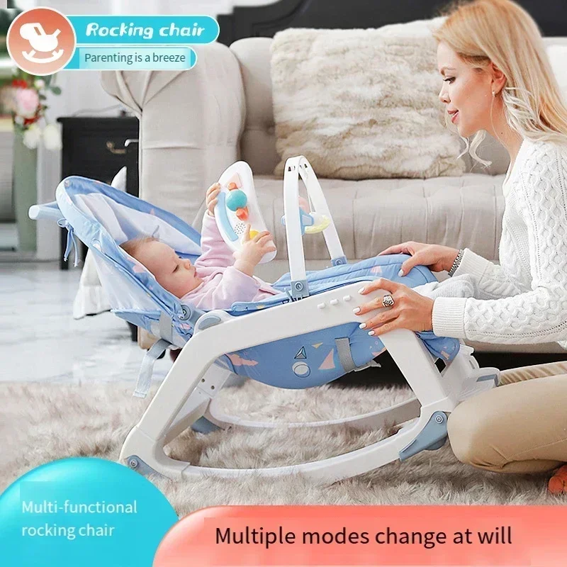 Multi-Function Baby Rocking Chair, Cadeira Conforto, Baby Rocker Cradle, Cama de Dormir, 0-3 Anos de Idade