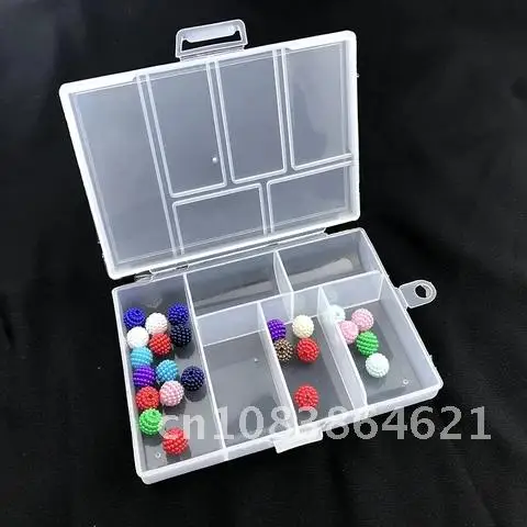 

1pc 12cmx8cmx1.7cm Transparent Rectangle 6 Grids Storage Boxes For Buttons Beads Medicine Containers Case