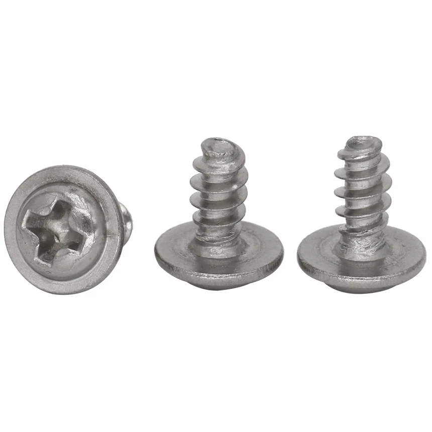 

M2.2 M2.2*10 M2.2x10 M2.2*12 M2.2x12 304 Stainless Steel Flat Tail Pan Cross Phillips Round Head Self Tapping Screw With Washer