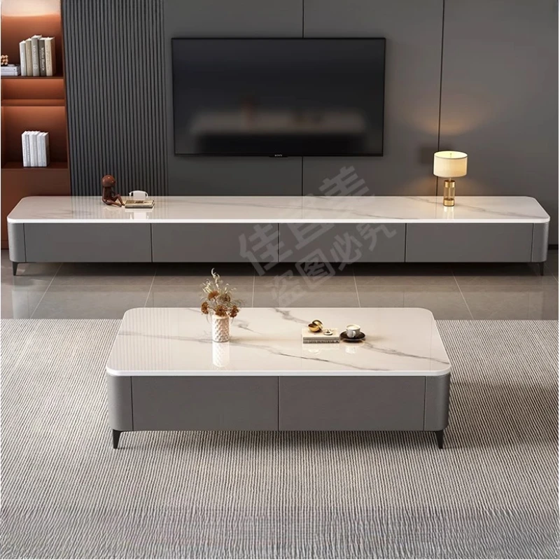 Metalowy, uroczy stolik kawowy rozkładany z miejscem do przechowywania, nowoczesny luksusowy stolik kawowy ze stali nierdzewnej, inteligentny stolik kawowy, meble do domu.