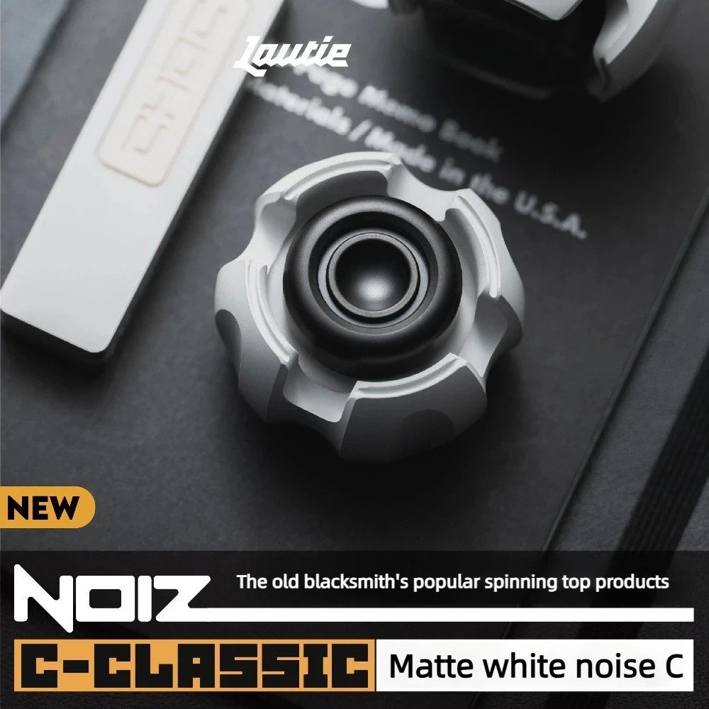 (Pre-order) LAUTIE Matte White Noise C Mechanical Metal Rotating Fingertip EDC Stress Relief Toy