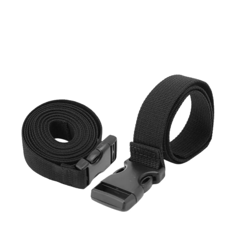 Schwarzer Nylon-Ladungssicherungsgurt mit Klemmschnalle, strapazierfähiger Spanngurt für Gepäck, Reisen, Camping, Auto, Motorrad, Fahrrad, sichere Befestigung