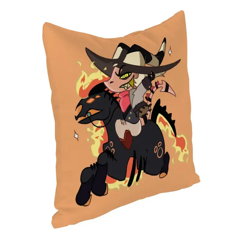 Cojín de chibi Striker de Helluva Boss. Funda de almohada cuadrada para cama, decoración. Muy suave y tierno