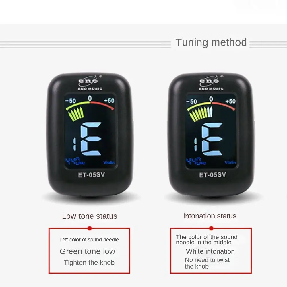 Stringed Instrument ET05V ENO Violin Tuner Portable Digital Clip-on Tuner Currency Universal Cello Clip-on Tuner Violin