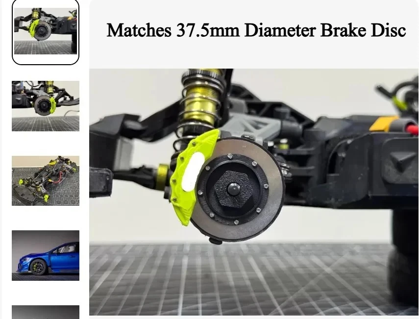 RC Simulated Brake Caliper Decor Parts For Rlaarlo XTS-S10 Matches 32/37.5mm Diameter Disc Rail wing Custom Upgrade Accessories image 3