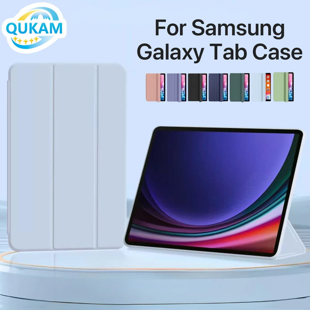 Neue Tablet-Abdeckung für Samsung Galaxy Tab A9 Plus 11 Zoll 12,4 Zoll S7+ S8+ S9+ S7FE Trifold Soft Back Stand Smart Case S6 LITE A7 A8 A9