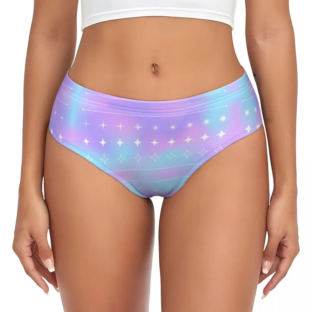 Custom Women's Y2K Trendy Star Shapes Panties Underwear Female Comfort Briefs Underpants