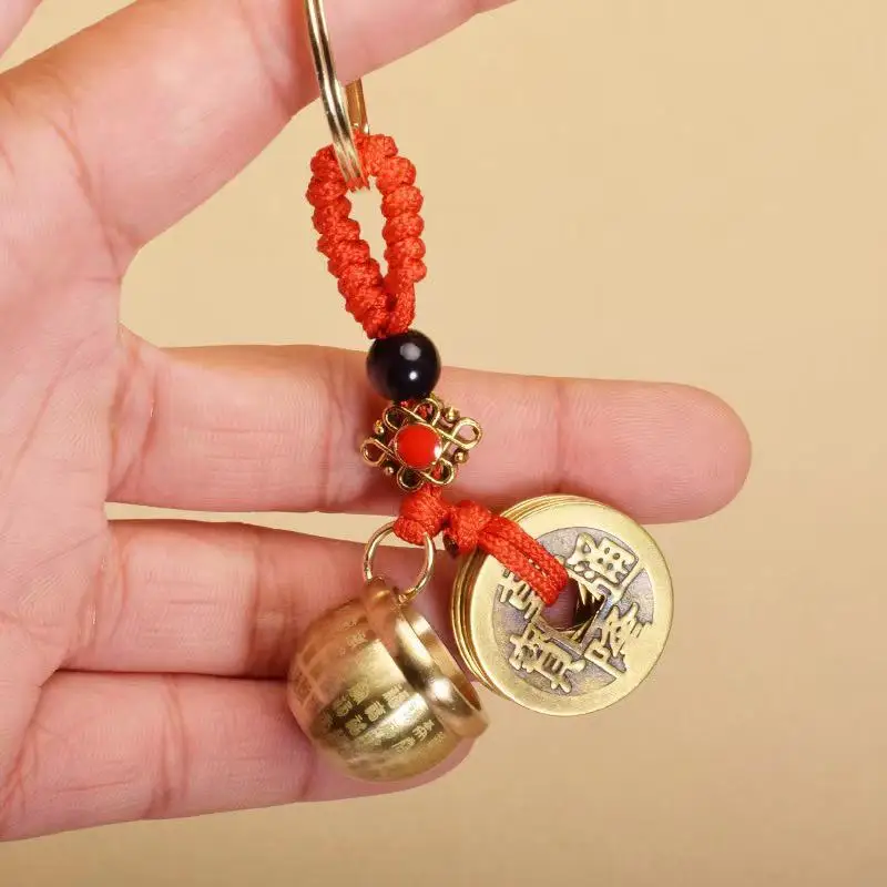 Chinesischer Feng-Shui-Kürbis-Schlüsselanhänger mit fünf Kaiser-Geldscheinen, Glücksbringer, kreativer Reichtums-Schlüsselring, Taschenanhänger für Zuhause, Büro, Frauen und Männer. – Detail 2