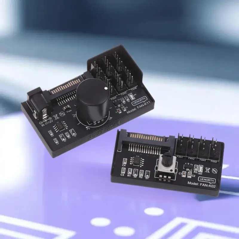 NEW PWM Fan Speed Controller SATA DC Power On 4Pin Fan Governor NAS Server Fan Speed Regulator 4-Way 6-Way PWM Fan HUB Control