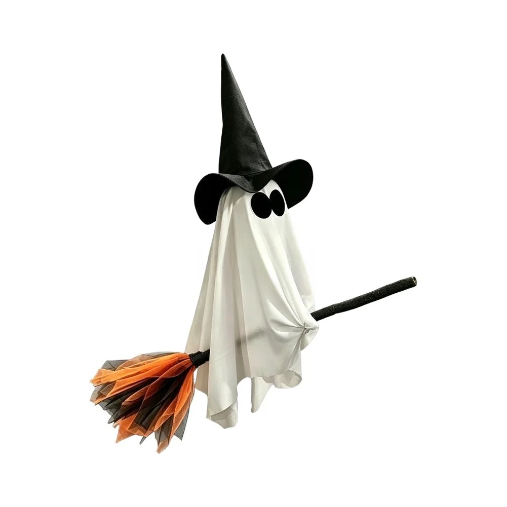 Tear-resistant Nylon Inflatable Flying Spooky Halloween Witch Broom Coated Oxford Fabric Multicolored Halloween Decorations