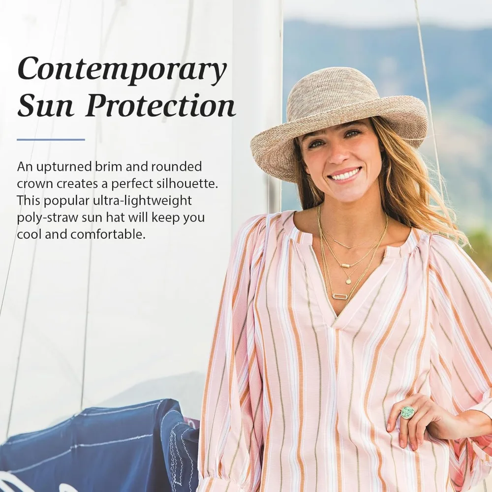 여성용 접이식 선햇 - 작은 사이즈 또는 중간 사이즈에 이상적, 파티, 해변 및 야외 행사에 적합