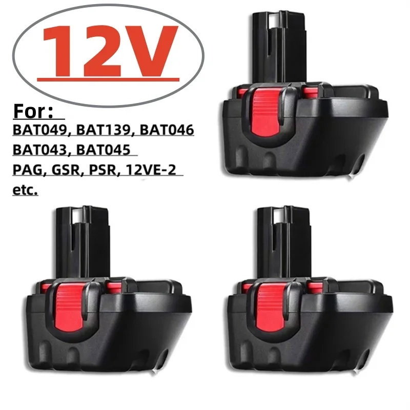 

Аккумулятор NiMH 12800 мАч для электроинструментов BOSCH 12В, совместимый с BAT043, BAT045, BAT120, GSR 12 VE-2, 2607335709, 2607335557