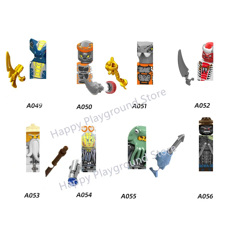 A033-097 Master Anime Ninja Jay Cole Kai Yang Cartoon TV Dolls Ninjago Toy Figura Building Blocks Kids Assemble Model Gifts