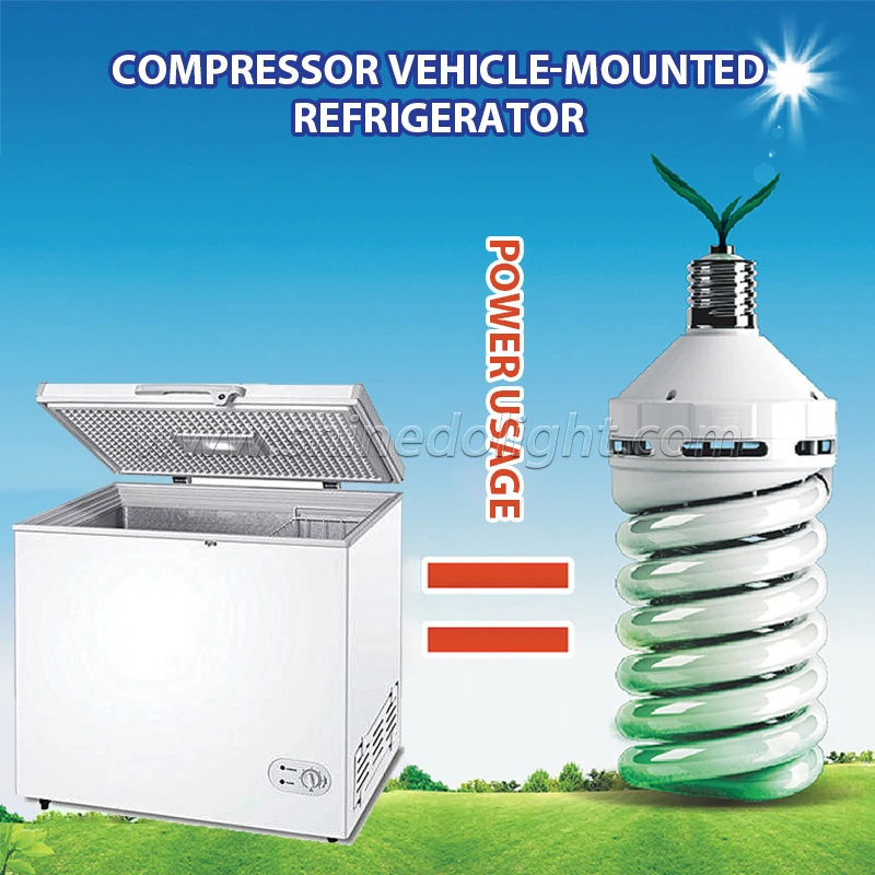 Refrigerador movido a energia solar, Congelador De Geladeira Painel Solar, Compressor DC 208L