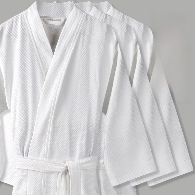 

High-End Cotton Bathrobe Diamond Pattern Couples Style Women's Men's Quick Dry Absorbent All Season Universal Sleepwear