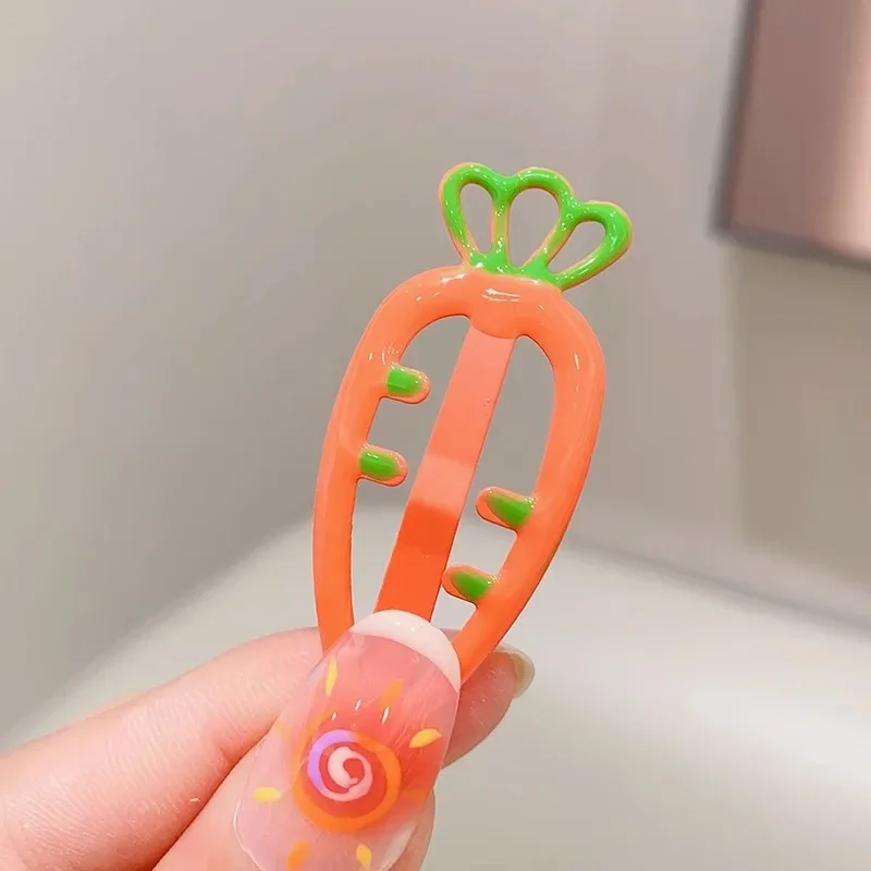 Hot Kids Cute Carrot Hair Pin Korean Candy Color Kawaii Hair Clips Headwear Girls Kids Hair Accessories Wholesale