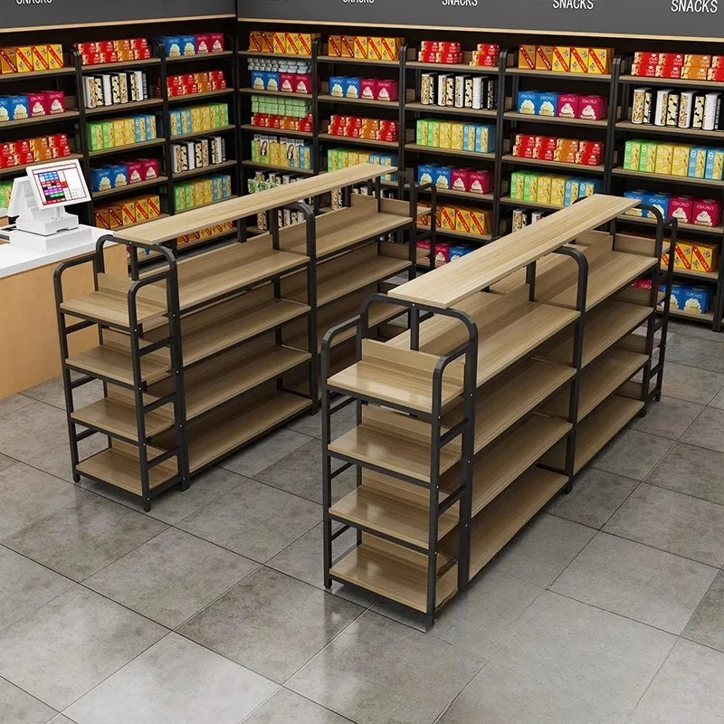 Zhongdao Cabinet Double-sided Supermarket Shelf Display Stand Multi-layer Snack Rack Cosmetics Boutique Showcase Flow Table